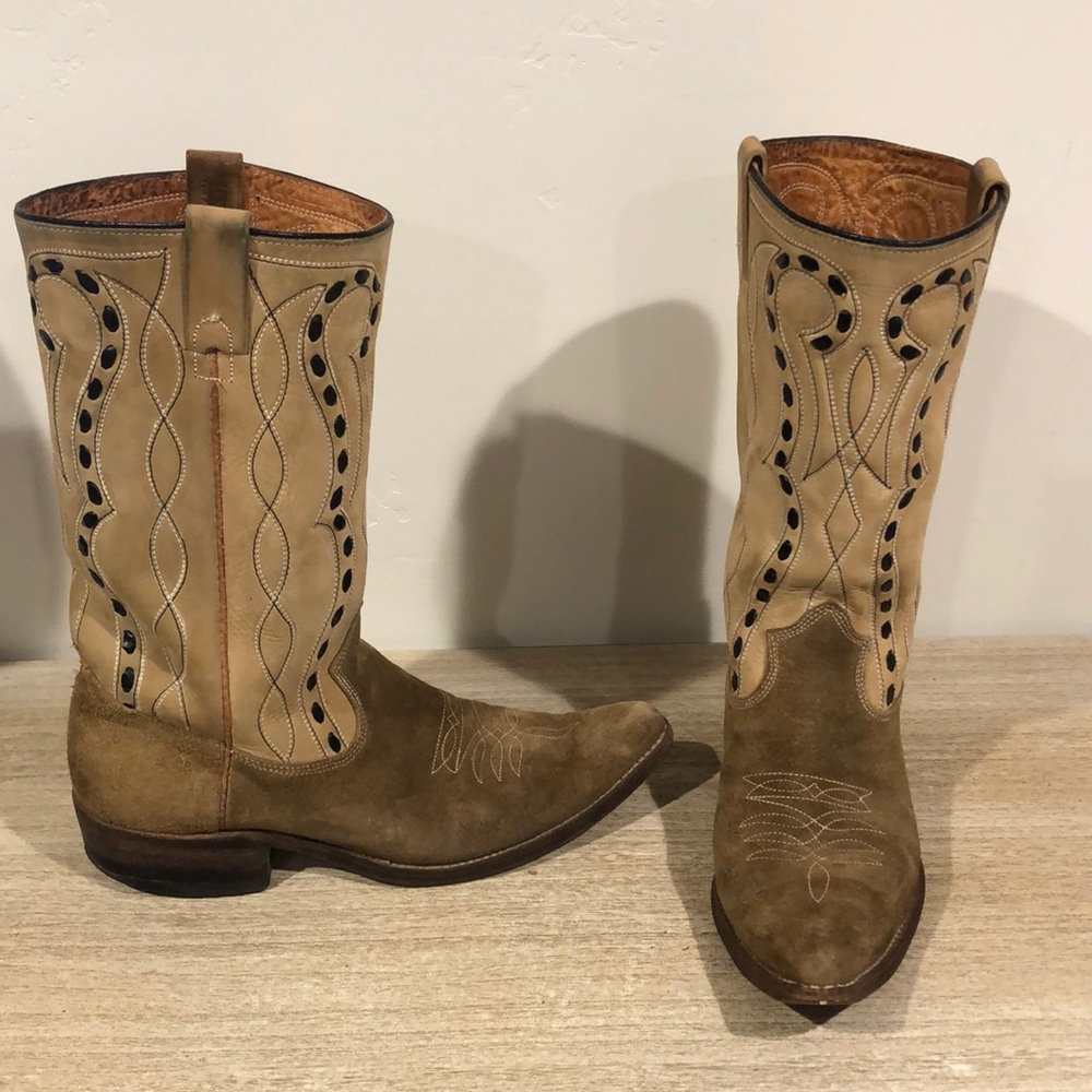Suede cowboy boots
